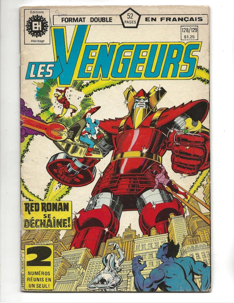 Les Vengeurs  #128/129  1980  French Canadian Avengers Red  Ronan Cover!!