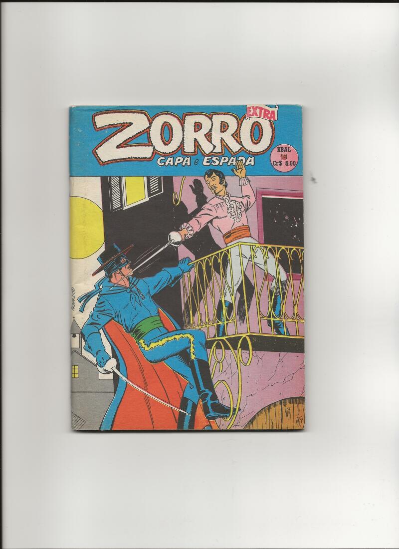 Zorro Extra #18 1977 Brazilian Sword Fight On Balcony Cover!