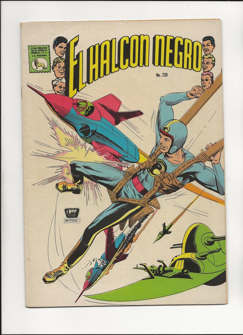 El Halcon Negro #233 Mexican Black Falcon Jet / Parachute Cover 1965