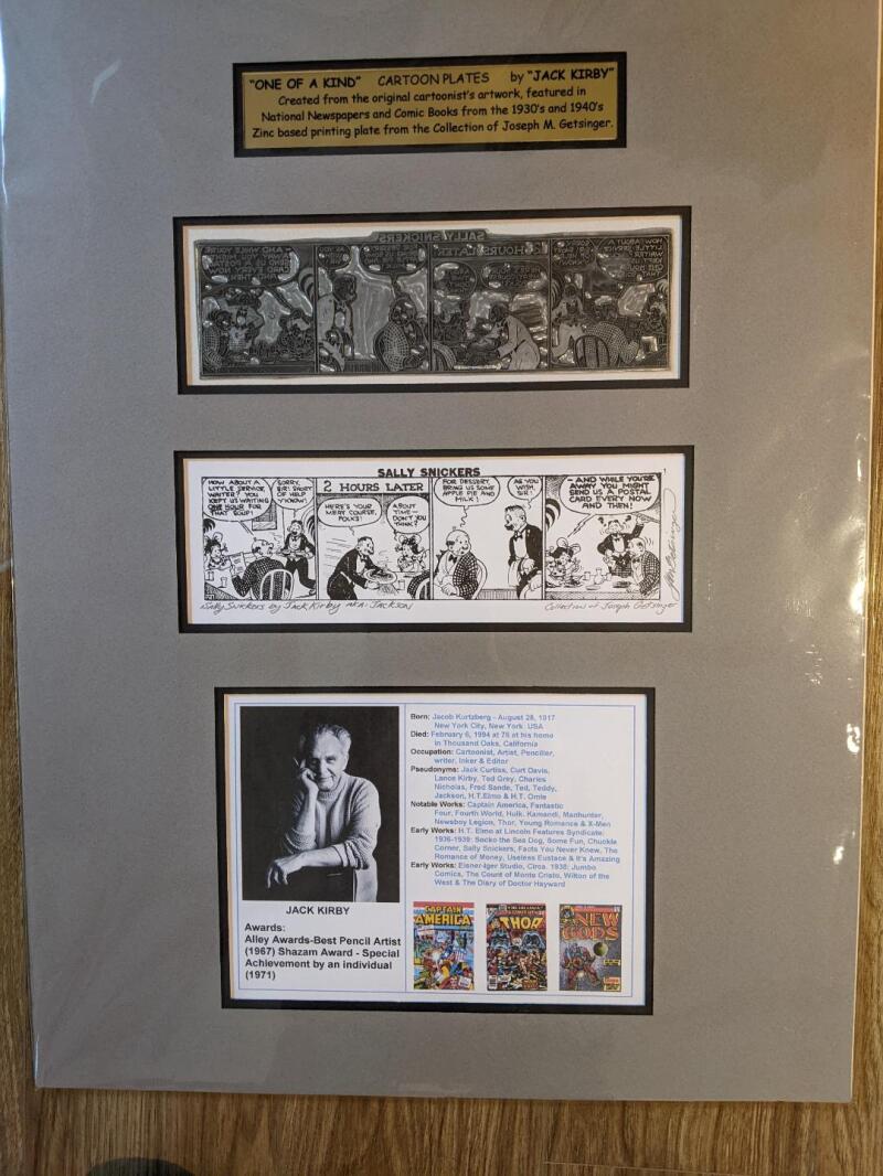 Jack Kirby original printing plate from 1930's - 1940's