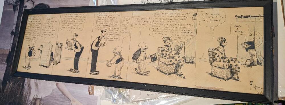 Mutt and Jeff 1919 Bud Fisher Still in old frame edges of art seem trimmed off